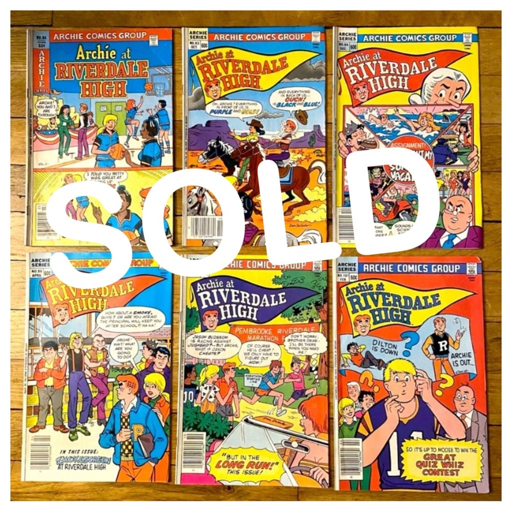 ❌SOLD!❌ 6 Vintage Comics ARCHIE at RIVERDALE HIGH 1980’s - Picture 1 of 13